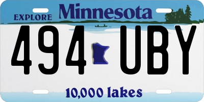 MN license plate 494UBY