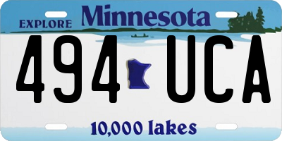 MN license plate 494UCA