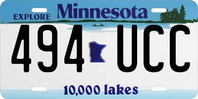 MN license plate 494UCC