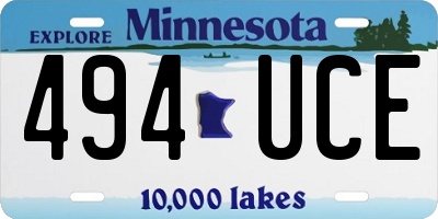 MN license plate 494UCE