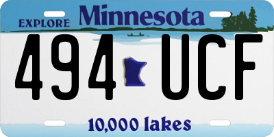 MN license plate 494UCF