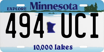 MN license plate 494UCI