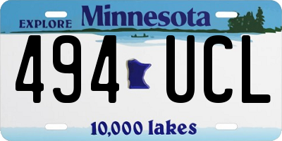 MN license plate 494UCL