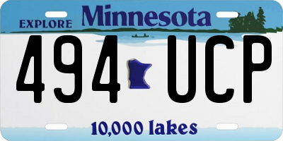 MN license plate 494UCP