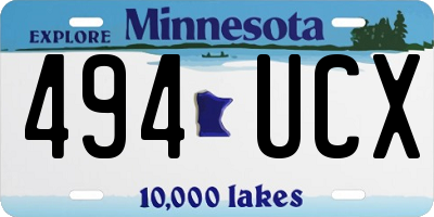 MN license plate 494UCX