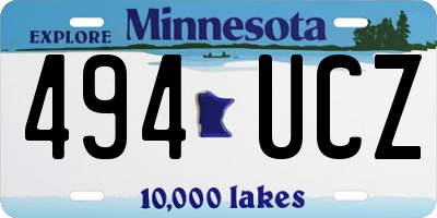 MN license plate 494UCZ