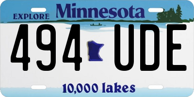 MN license plate 494UDE