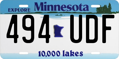 MN license plate 494UDF