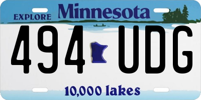 MN license plate 494UDG