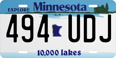 MN license plate 494UDJ