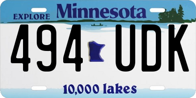 MN license plate 494UDK