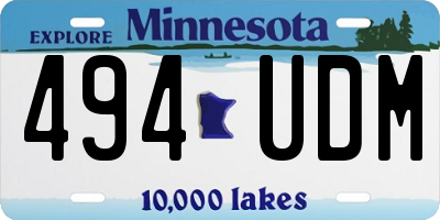 MN license plate 494UDM