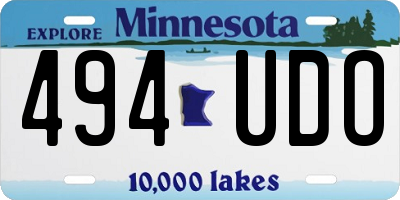 MN license plate 494UDO