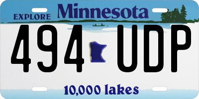 MN license plate 494UDP
