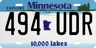 MN license plate 494UDR