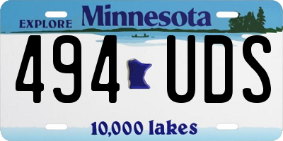 MN license plate 494UDS