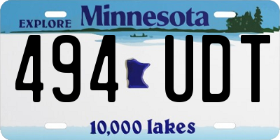 MN license plate 494UDT