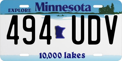 MN license plate 494UDV