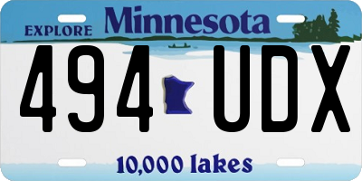 MN license plate 494UDX