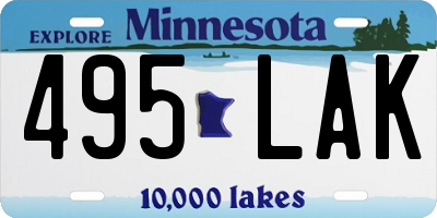 MN license plate 495LAK