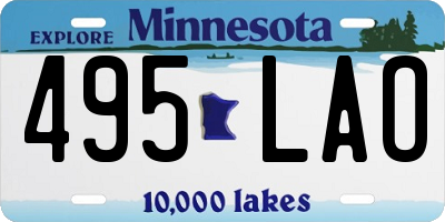 MN license plate 495LAO
