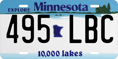 MN license plate 495LBC