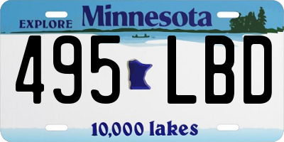 MN license plate 495LBD