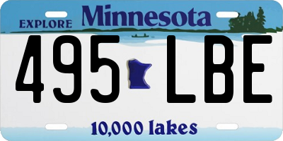 MN license plate 495LBE
