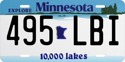 MN license plate 495LBI