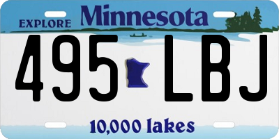 MN license plate 495LBJ