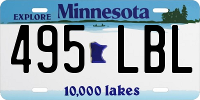 MN license plate 495LBL