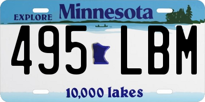 MN license plate 495LBM