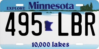 MN license plate 495LBR