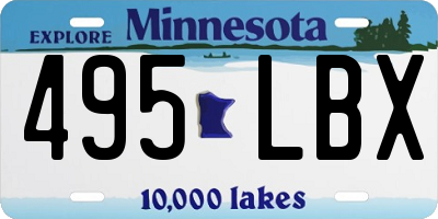MN license plate 495LBX