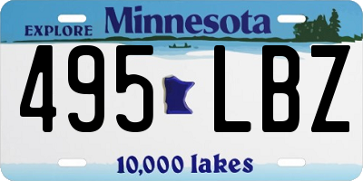 MN license plate 495LBZ