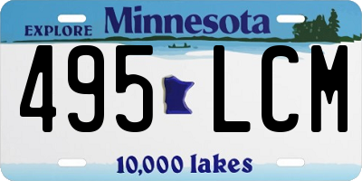 MN license plate 495LCM