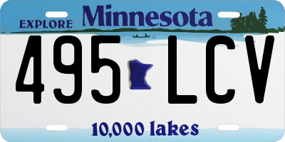 MN license plate 495LCV