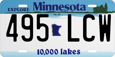 MN license plate 495LCW