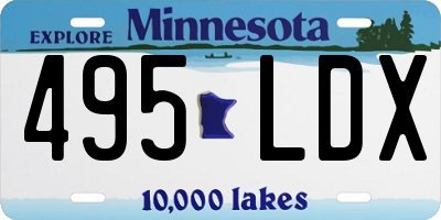 MN license plate 495LDX