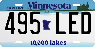MN license plate 495LED