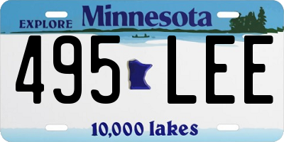 MN license plate 495LEE
