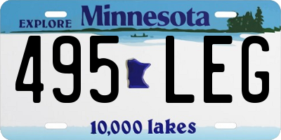 MN license plate 495LEG
