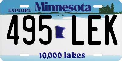 MN license plate 495LEK