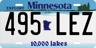 MN license plate 495LEZ