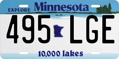 MN license plate 495LGE