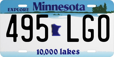 MN license plate 495LGO