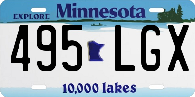 MN license plate 495LGX