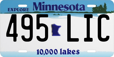 MN license plate 495LIC