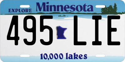 MN license plate 495LIE