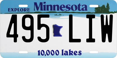 MN license plate 495LIW